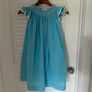 Pleats & Stitches Light Blue Smocked Dress